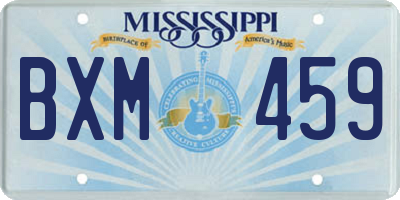 MS license plate BXM459
