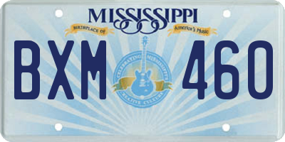 MS license plate BXM460
