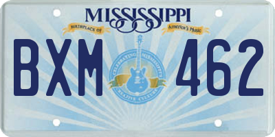 MS license plate BXM462