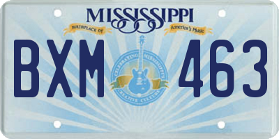 MS license plate BXM463