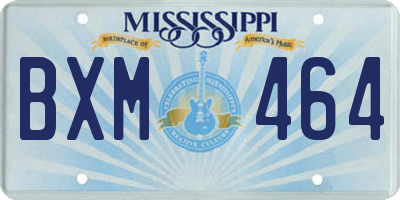 MS license plate BXM464