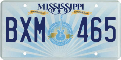 MS license plate BXM465