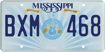 MS license plate BXM468