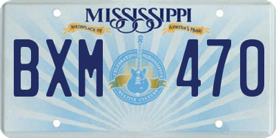 MS license plate BXM470