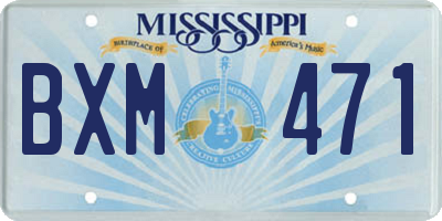 MS license plate BXM471
