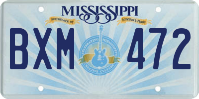 MS license plate BXM472