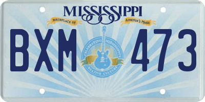 MS license plate BXM473