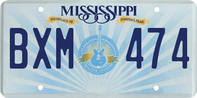 MS license plate BXM474