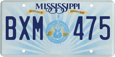 MS license plate BXM475