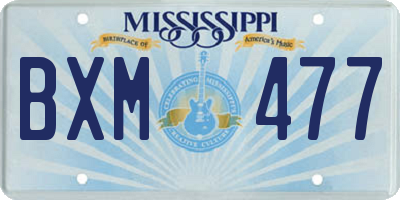 MS license plate BXM477