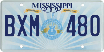 MS license plate BXM480