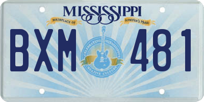 MS license plate BXM481