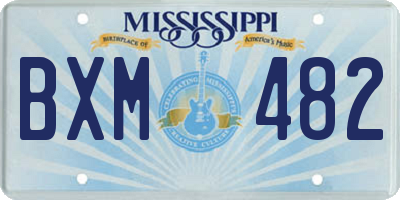 MS license plate BXM482