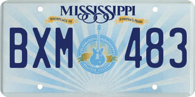 MS license plate BXM483
