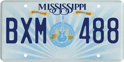 MS license plate BXM488