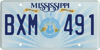 MS license plate BXM491
