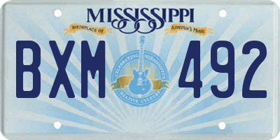 MS license plate BXM492