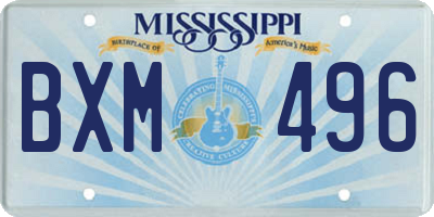 MS license plate BXM496