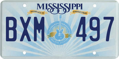 MS license plate BXM497