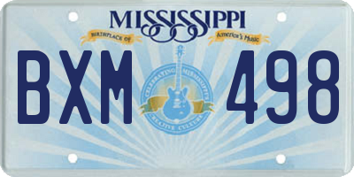 MS license plate BXM498
