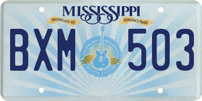 MS license plate BXM503