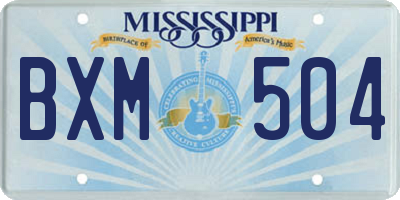 MS license plate BXM504