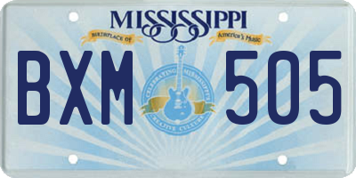 MS license plate BXM505