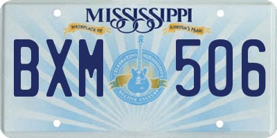 MS license plate BXM506
