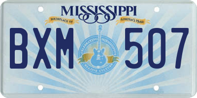 MS license plate BXM507
