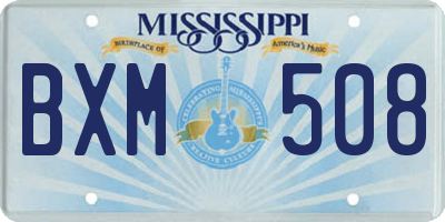 MS license plate BXM508