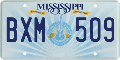 MS license plate BXM509