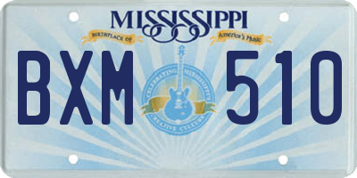 MS license plate BXM510
