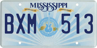 MS license plate BXM513