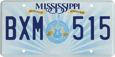 MS license plate BXM515