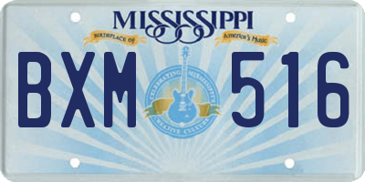 MS license plate BXM516