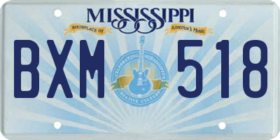 MS license plate BXM518