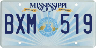 MS license plate BXM519