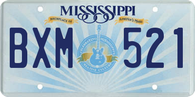 MS license plate BXM521