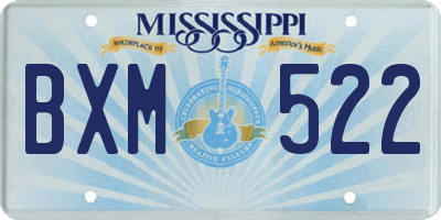 MS license plate BXM522
