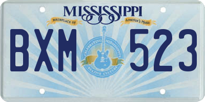 MS license plate BXM523