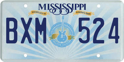 MS license plate BXM524