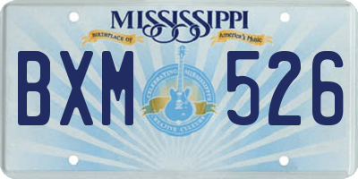 MS license plate BXM526
