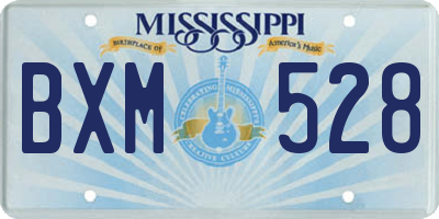 MS license plate BXM528