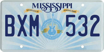 MS license plate BXM532