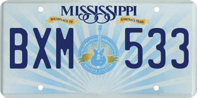 MS license plate BXM533