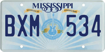 MS license plate BXM534