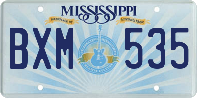 MS license plate BXM535