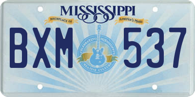 MS license plate BXM537