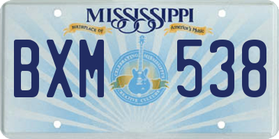 MS license plate BXM538