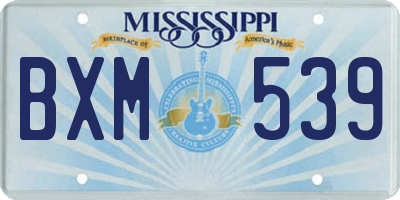 MS license plate BXM539